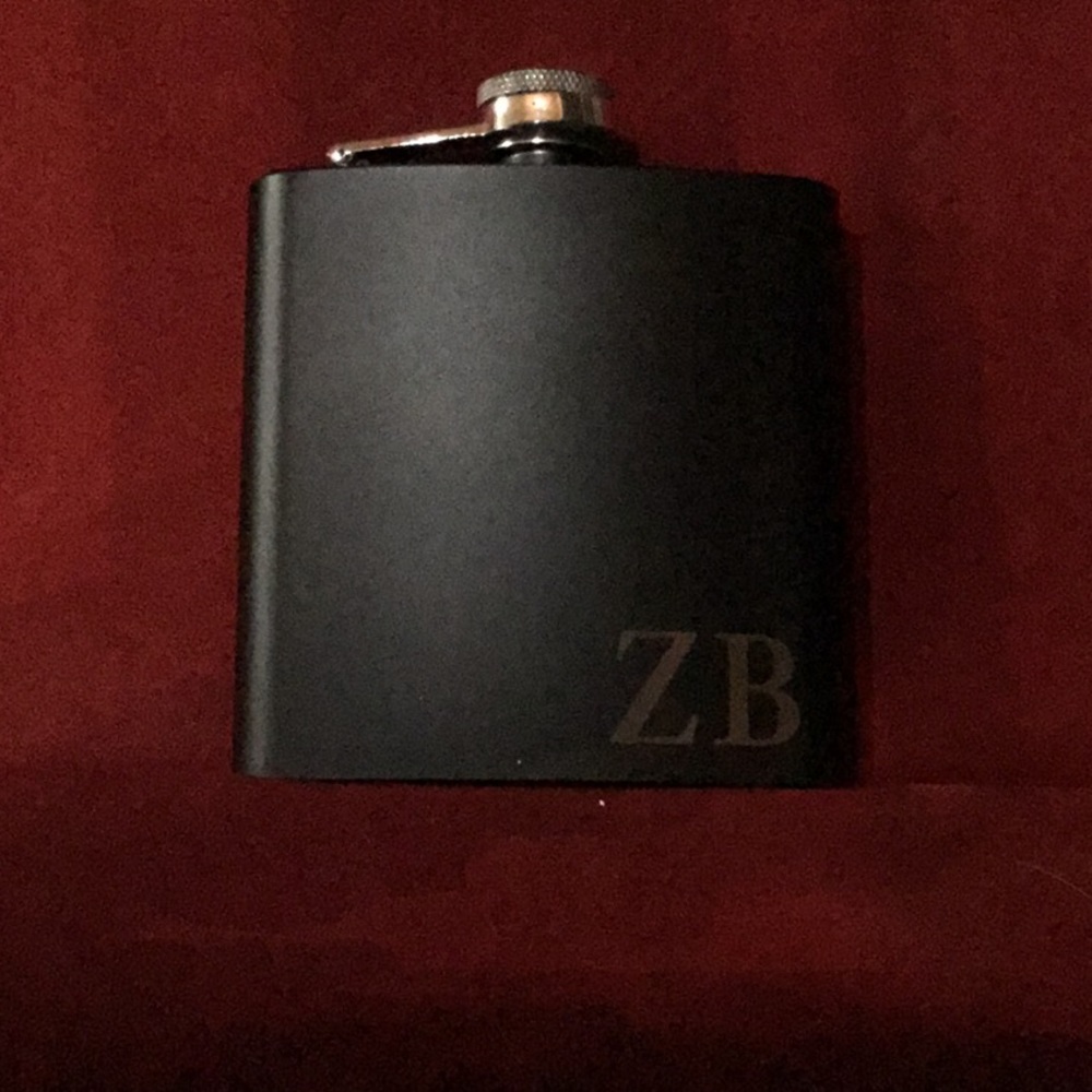 FLASK 6oz black stainless steel ZB